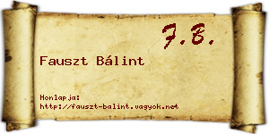 Fauszt Bálint névjegykártya