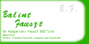 balint fauszt business card